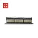 LYNX 19" patch panel 24-port, STP Cat6a, 50µ, stíněný, černý LX-24-STP6A-BK