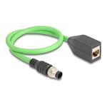 M12 Cable A-coded 8 pin male to RJ45 fem, M12 Cable A-coded 8 pin male to RJ45 fem 60570