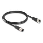 M12 Cable D-coded 4 pin male to female P, M12 Cable D-coded 4 pin male to female P 80844