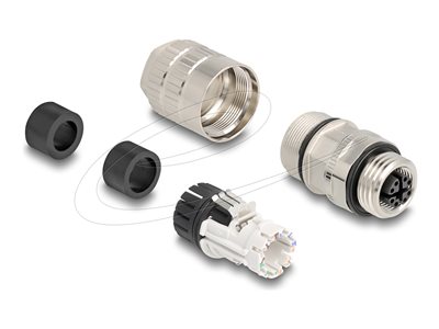 M12 female 8 pin X-coded field assembly, M12 female 8 pin X-coded field assembly 86056