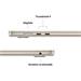 MacBook Air 15" Apple M4 10C CPU 10C GPU 16GB 512GB Starlight SK MW1K3SL/A