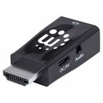 Manhattan adaptér HDMI na VGA, Micro Converter, HDMI Male na VGA Female, audio, černá 151542