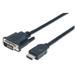 MANHATTAN HDMI Male to DVI-D 24+1 Male, Dual Link, Black, 5m 372527