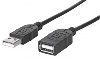 Manhattan Hi-Speed USB Extension Cable A-A M/F 1,8m black