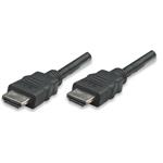 Manhattan kábel, AV, HDMI /w Ethernet(1.4), M/M, 2m, čierny, plast