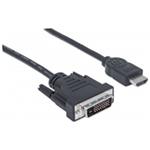 MANHATTAN kabel HDMI Male to DVI-D 24+1 Male, Dual Link, Black, 1,8m 372503