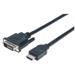 MANHATTAN kabel HDMI Male to DVI-D 24+1 Male, Dual Link, Black, 3m 372510