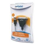 MANHATTAN Kabel / převodník USB - paralelní port 1,8m (USB AM / DB25F, IEEE1284) 336581