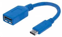 Manhattan Kábel USB 3.1 Gen1, typ-C / typ-A M/F 15cm modrý 353540