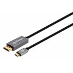 Manhattan kabel USB-C na DisplayPort 1.4, USB-C Male na DisplayPort Male, 2m, černá 354844