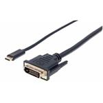 Manhattan kabel USB-C na DVI, 2m, černá 152457