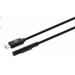 Manhattan nabíjecí kabel, Surface Connect to USB-C Charging Cable (M/M), 15 V / 3 A, 1.8m, černá 353632