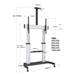MANHATTAN stojan TV (60" to 100"), Low-Profile TV Wall Mount, hliníková konstrukce, černo-stříbrná 461672