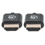 MANHATTAN Ultra-thin High Speed HDMI Cable with Ethernet, HEC, ARC, 3D, 4K, HDMI Male to Male, Shielded, Black, 0 394406