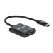 MANHATTAN USB 2.1 Sound Adapter, USB Type-C to C/F (audio) & C/F (PD) black, Retail Box 153348