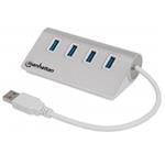 MANHATTAN USB 3.0 Hub, 4 Ports, Bus Power, Aluminum Housing 163767