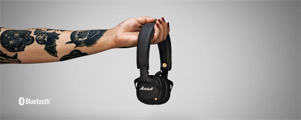MARSHALL Mid Bluetooth Black, prémiové uzatvorené slúchadlá, Bluetooth bezdrôtová verzia, čierne 04091742