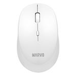 Marvo Myš WM103WH, 1600DPI, 2.4 [GHz], optika, 4tl., bezdrôtová, biela, , kancelárska, tichá