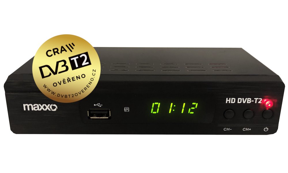 MAXXO Set Top Box DVB-T2 FullHD/ H.265 CRA ověřeno/ HDMI/ SCART/ USB 806845