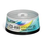 Média CD-R TDK 700MB 52x 25-cake t18767