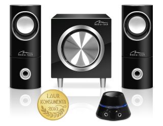 Media-Tech zostava reproduktorov 2.1, 21W RMS, káblový ovládač, čierne MT-3325