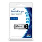 MediaRange USB flash disk, USB 2.0, 32GB, čierny, MR911, USB A, swivel