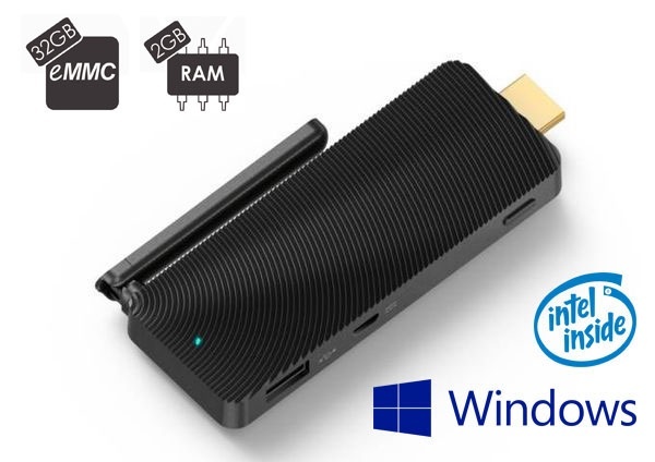 MeLE MiniPC PCG01 PC Stick, QC Atom 1,33GHz/2GB/32GB/SD/WLAN/BT/HDMI/W8.1 UMNP00028