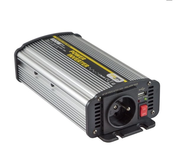 Měnič napětí Carspa CAR600U-242 24V/230V+USB 600W, modifikovaná sinus