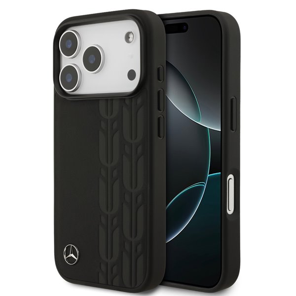 Mercedes Leather Laurel Leaves MagSafe Zadný Kryt pre iPhone 17 Pro čierny 57983127874