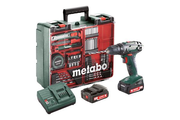 Metabo BS 14.4 Set Mobilná dielňa, 14,4-Voltová Akumulátorová vŕtačka so skrutkovačom 602206880