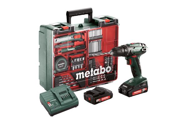 Metabo BS 18 Set Mobilná dielňa, 18-Voltová Aku-vŕtačka so skrutkovačom + príslušenstvo 602207880