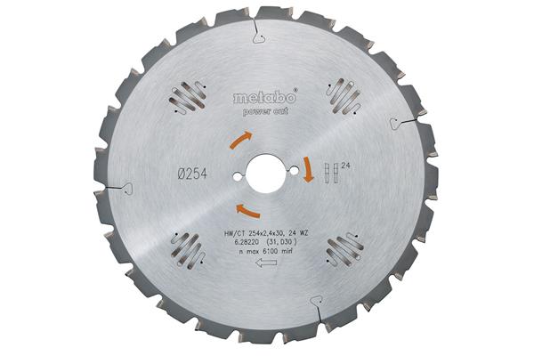 Metabo Pílový kotúč pre stacionárne okružné píly HW/CT 254x30, 24 WZ 5° NEG. 628220000