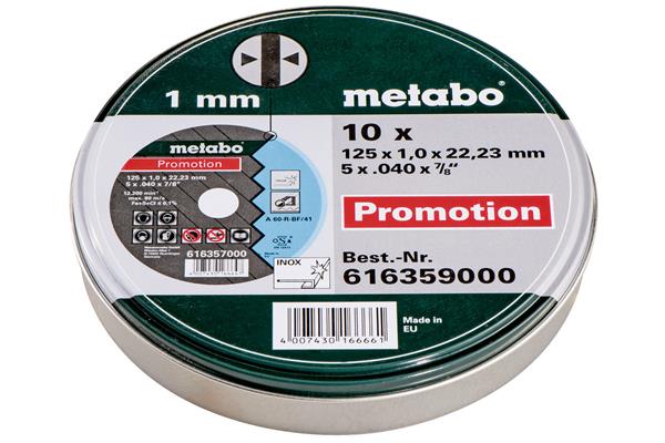 Metabo Rezný kotúč Promotion 125x1,0x22,23 Nerez TF 41, 10ks 616359000