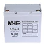 MHPower záložní Gelový akumulátor 12V/55Ah, Terminál T1 - M6, Deep Cycle GE55-12