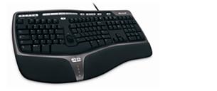 Microsoft Klávesnica Natural Ergonomic Keyboard 4000, ergonomická, čierno-strieborná, drôtová (USB) B2M-00023