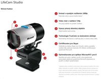 Microsoft Web kamera LifeCam Studio, 2,1 Mpix, USB 2.0, čierna Q2F-00018