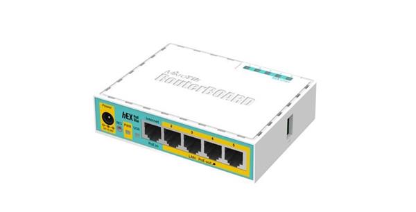 MIKROTIK RouterBOARD hEX PoE lite + L4 (650MHz, 64 MB RAM, 5xLAN switch, USB, plastic case, zdroj) RB/750UPr2