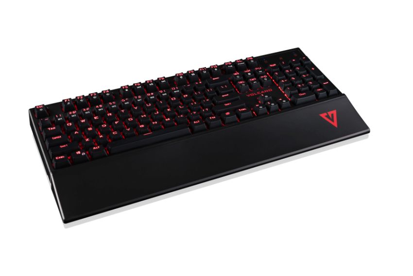 Modecom VOLCANO GAMER drátová mechanická herní klávesnice (Kailh Blue), červené LED podsvícení, USB, US lay K-MC-GAMER-U