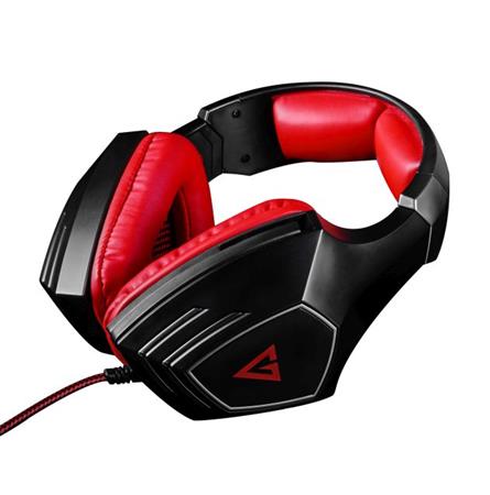 Modecom VOLCANO RAGE headset, herní sluchátka s mikrofonem, 2x 3,5mm konektor, 2,2m kabel, černá/červe S-MC-831-RAGE-RED