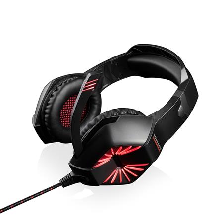 Modecom VOLCANO SWORD headset, herní sluchátka s mikrofonem, 2,2m kabel, 3,5mm jack, USB, černá, LED pods S-MC-839-SWORD