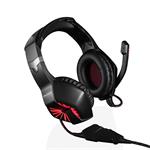 Modecom VOLCANO SWORD headset, herní sluchátka s mikrofonem, 2,2m kabel, 3,5mm jack, USB, černá, LED pods S-MC-839-SWORD