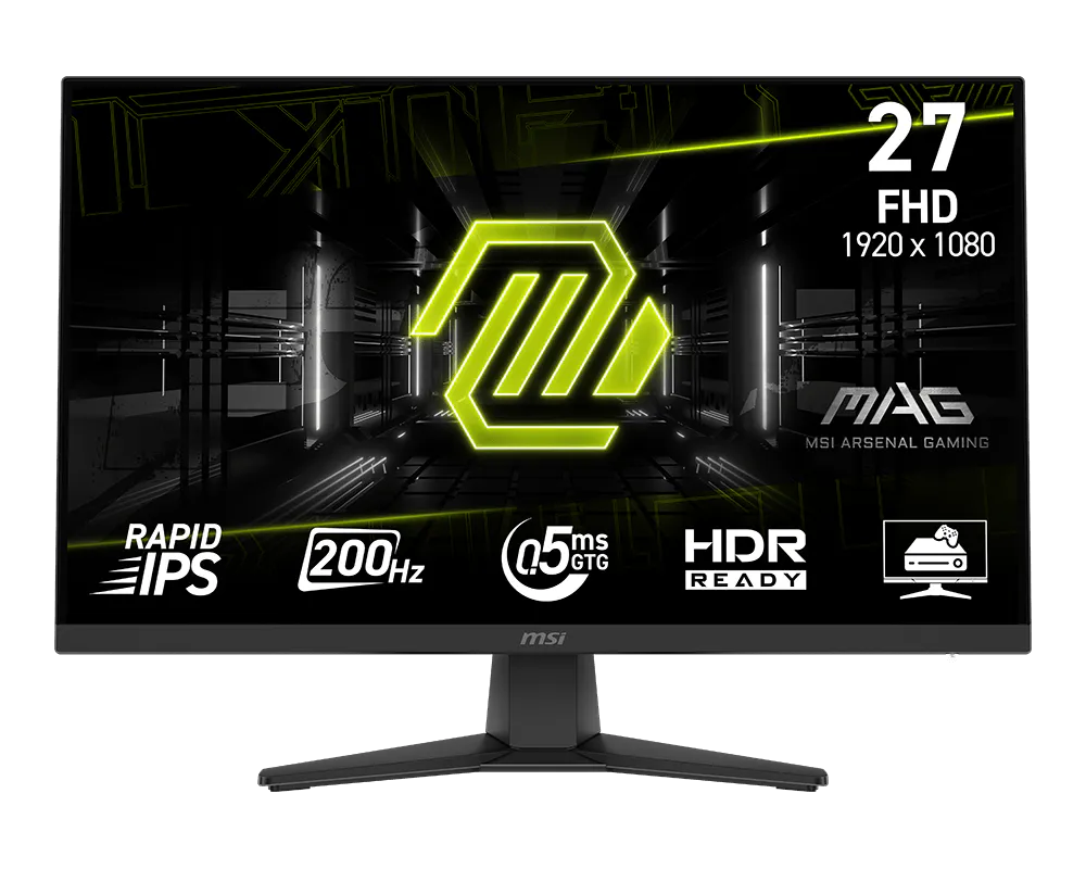 MSI Gaming MAG 272F/ 27"/ 1920x1080/ IPS/ 0,5ms/ 200Hz/ 300cd/m2/ 1100:1/ HDMI/ DP/ VESA/ černý