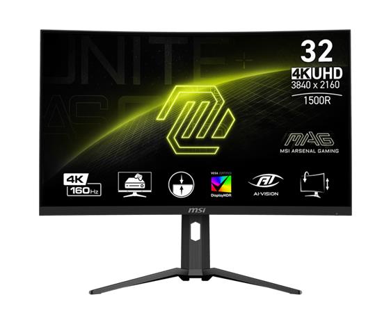 MSI Gaming monitor MAG 321CUP, 31,5" VA zakřivený /3840 x 2160 (UHD)/160Hz/1ms/DP/2xHDMI/USB-C/Výškově nastavitelný