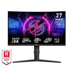 MSI Gaming monitor MPG 275CQRXF 27" Rapid VA zakřivený/2560x1440 WQHD/240Hz/0,5ms/2XHDMI/DP/USB-A,B,C/Výšk.nast./černá