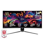 MSI Gaming monitor MPG 341CQPX QD-OLED, 34,18" QD-OLED zakřivený/3440x1440 (UWQHD)/240Hz/0,03ms/2xHDMI/DP/USB-A,B,C/Výš