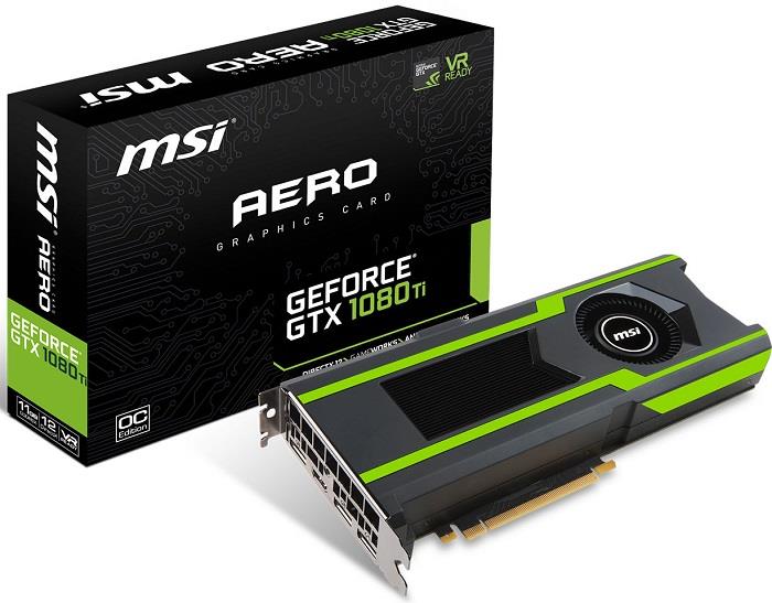 MSI GeForce GTX 1080 Ti AERO 11G OC / PCI-E / 11GB GDDR5X / HDMI / 3xDP / active