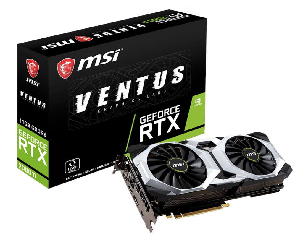 MSI GeForce RTX 2080 Ti VENTUS 11G, 11GB GDDR6, 3xDP+HDMI+USB-C GeForce RTX 2080Ti VENTUS 11G
