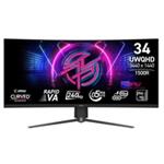 MSI LCD MPG 346CQRF X24, 34", VA, 3440x1440, 240Hz, 0.5ms, HDMI, DP, USB, VESA, Audio, Black