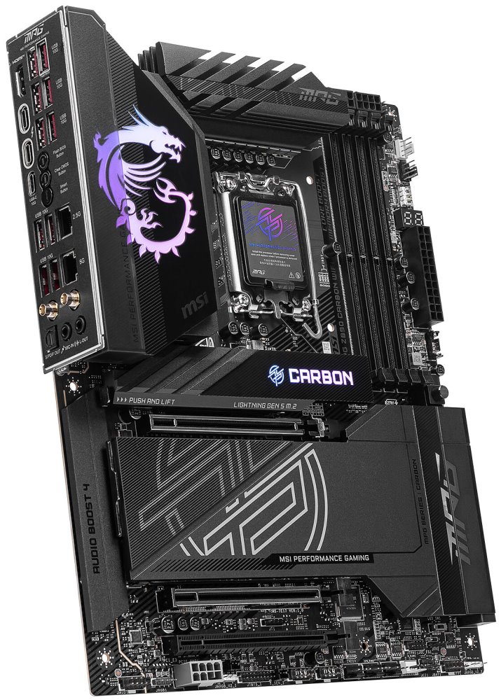 MSI MB Sc LGA1851 MPG Z890 CARBON WIFI, Intel Z890, 4xDDR5, 1xHDMI, 2xUSB4, WI-FI, ATX