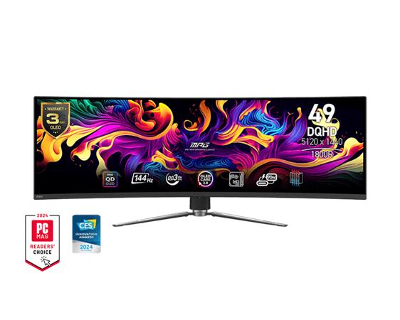MSI MPG 491CQP QD-OLED Gaming monitor 49" QD-OLED zakřivený/5120x1440(DQHD)/144Hz/0,03ms/HDMI/DP/USB-A,B,C/výšk.nast.